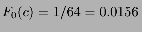 $F_0 (c) = 1/64 = 0.0156$